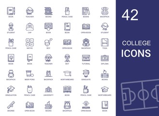 college icons set