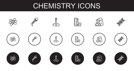 Sticker - chemistry icons set