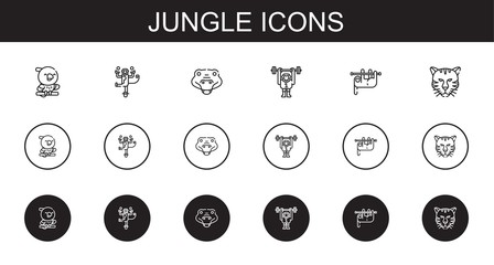 Sticker - jungle icons set