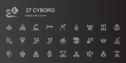 Sticker - cyborg icons set