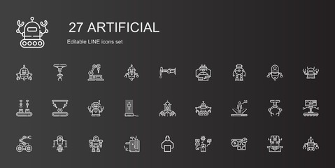 Poster - artificial icons set