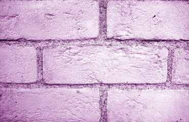 Wall Mural - Pattern of brick wall with blur effect in purple tone.