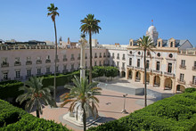 Beautiful Plaza De La Constitución, Which Is A Square In The Centre Of The City Of Almeria, Spain.