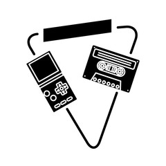 Sticker - video game handle with cassette nineties style