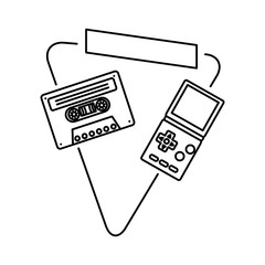 Sticker - video game handle with cassette nineties style