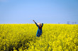 © Sergii Mostovyi - girl walking in a field of yellow rapeseed