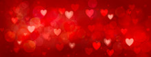 Red Colored Romantic Heart Shaped Background For Valentines Day