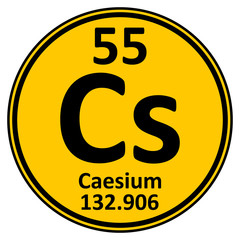 Wall Mural - Periodic table element caesium icon.