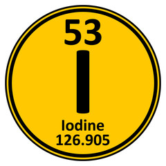 Sticker - Periodic table element iodine icon.