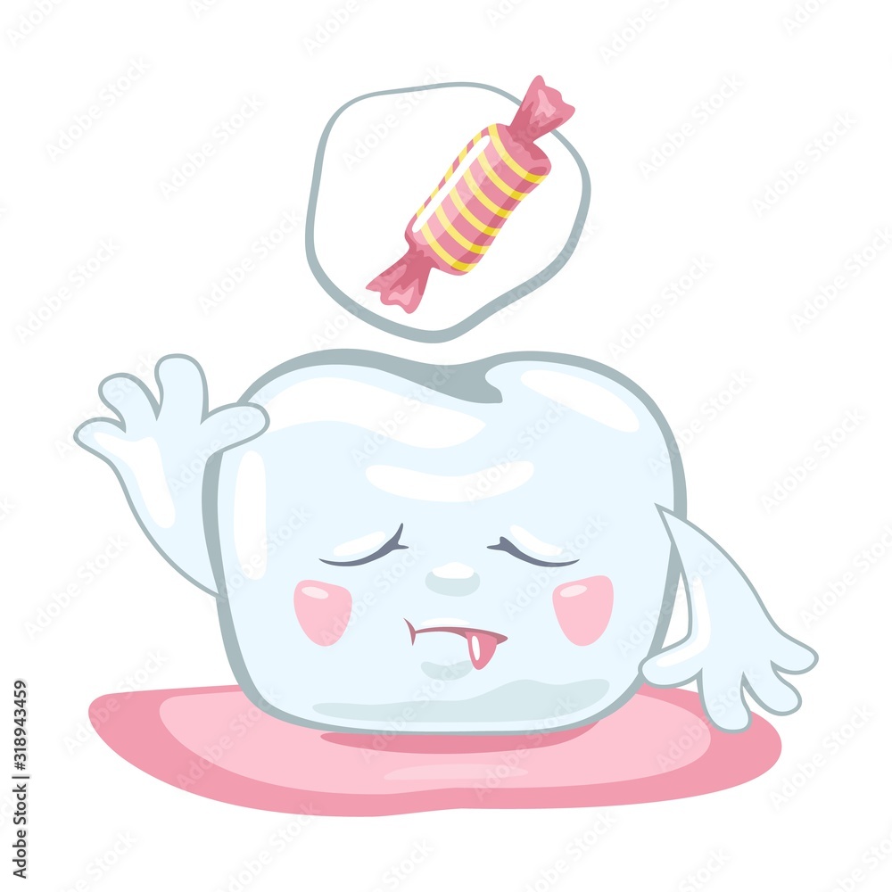 Image vectorielle Stock Upset tooth against eating sweets that can ...