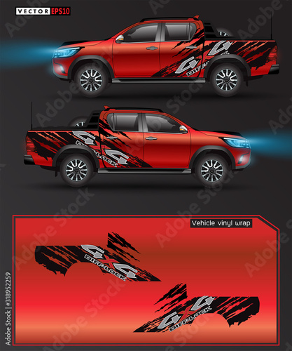 Cuadros en Lienzo 4 wheel drive truck and car graphic vector