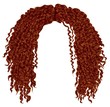 trendy curly disheveled african red hair  . realistic  3d .  fashion beauty style .unisex women  men.afro