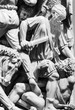 © Giorgio G - Detail of statues carved on marble showing roman soldier attacking people  - black and white photo