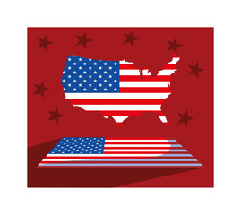 Sticker - united states map with flag, president day card