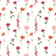 © zenina - Beautiful floral summer seamless pattern with watercolor hand drawn field wild flowers. Stock illustration.