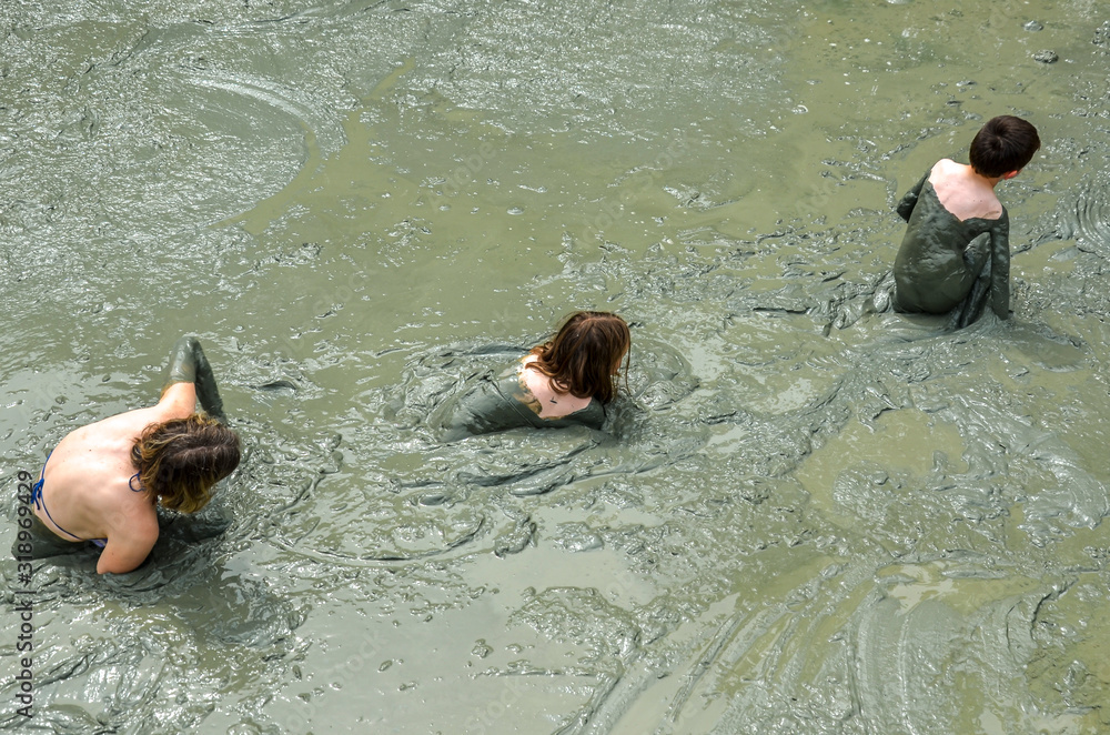 natural volcano mud bath Stock Photo | Adobe Stock