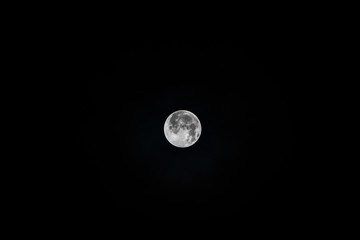 Wall Mural - full moon at black background