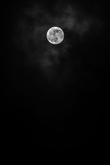 Wall Mural - full moon at black background