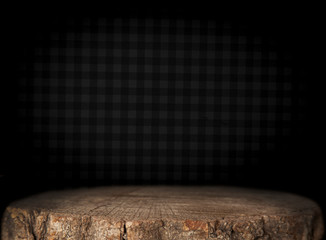 Empty dark wood background to insert. space for text