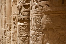 Hieroglyphics On Egyptian Temple Wall