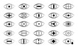 © Maksim Pekov - Vector eye icons on a white background. Icons depicting searching signs and supervision. Sight and vision pictogram collection.