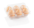 chicken eggs in a plastic container
