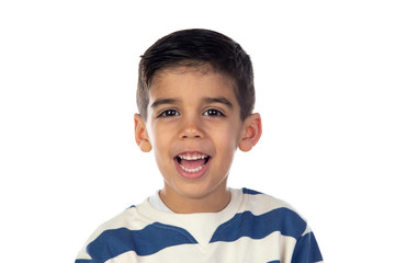 Happy child with striped tshirt