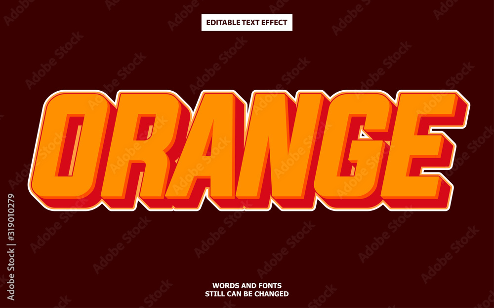 Orange editable text effect - obrazy, fototapety, plakaty 