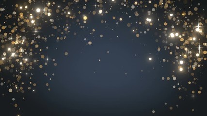Wall Mural - gold sparkling rain glitter particles background