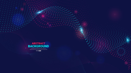 Abstract technology background with  flowing particles. digital future technology concept. vector illustration.