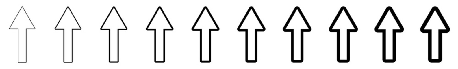 Wall Mural - arrow icon line black | arrows | infographic illustration | direction shape symbol | pointer logo | 
