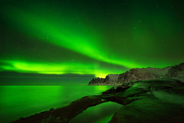 Wall Mural - Ersfjord aurora borealis