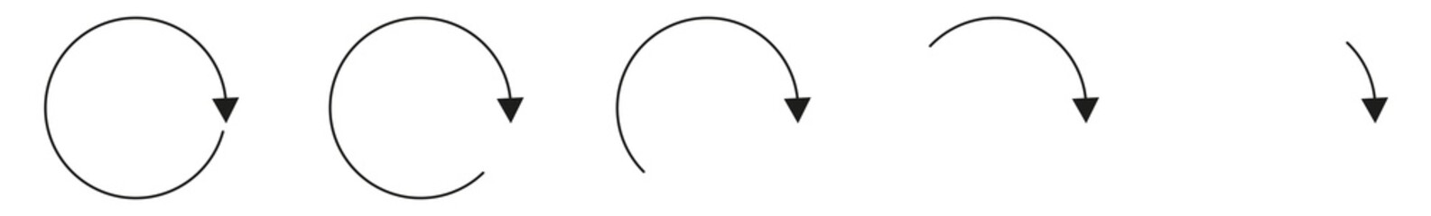 Poster - arrow icon black | circle arrows | infographic illustration | direction symbol | curved loading logo