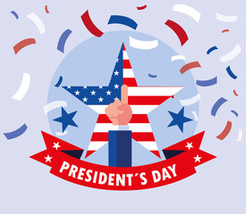 Wall Mural - president day greeting card, United States of America celebration