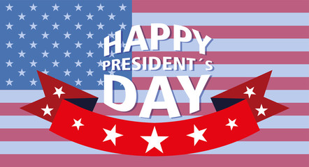 Wall Mural - label happy president day, greeting card, United States of America celebration