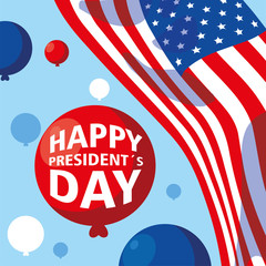 Wall Mural - label happy president day, greeting card, United States of America celebration