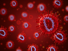 3d Illustration Of Coronavirus In Red  Colors