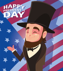 Sticker - happy president day, president Abraham Lincoln