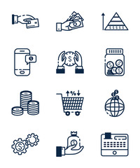 Poster - Isolated money icon set vector design