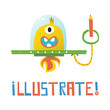 © Amir - Cute Space Alien Illustration about Illustrating, Drawing, Painting
