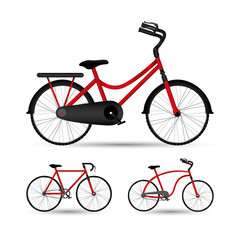 Poster - Isolated red with black bikes set vector design