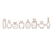 Illustration of perfume bottles of various shapes
