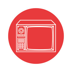 Sticker - tv nineties retro style isolated icon