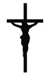 Jesus on cross silhouette vector
