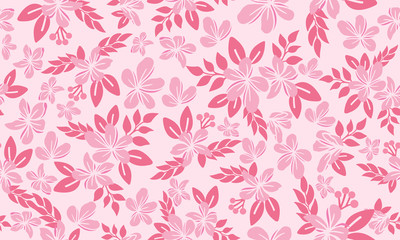  Romantic pink floral for valentine, with leaf and flower pattern background.