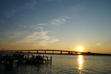 Fototapeta Morze - Sunset Over Bridge 