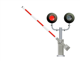 Wall Mural - Railway Traffic light, barrier. Simple vector modern illustration.