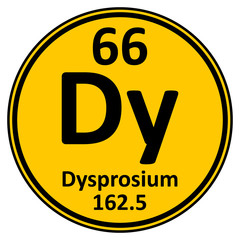 Sticker - Periodic table element dysprosium icon.