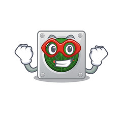 Sticker - Smiley mascot of radar dressed as a Super hero