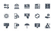 © A Oleksii - Banking icons set. Related vector glyph icons.